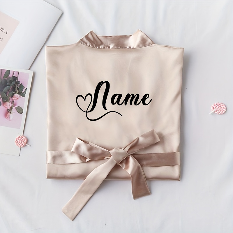 E-shop Personalisiertes Hochzeitskleid mit Name/Text/Nummer – Braut & Brautjungfer Halbarm Spitzenbesatz Satin/Kleid – Passende Kleider für