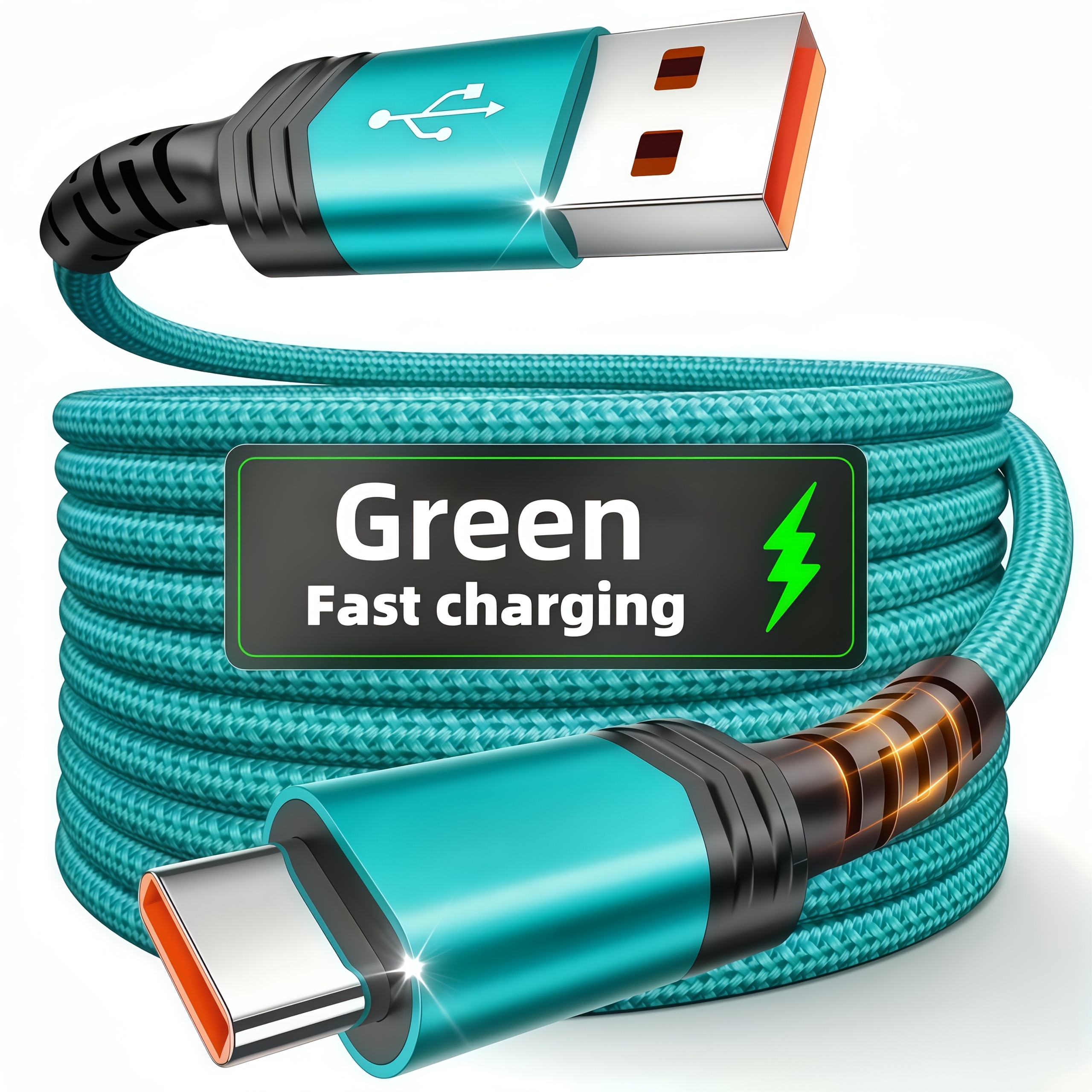 [hot New Product] Usb-c Nylon Braid Fast Charging Cable, Suitable For, , And Other Devices, Charging Data Synchronization Cable, Support Data Transmission, Matte, 100cm/ 200cm/300cm