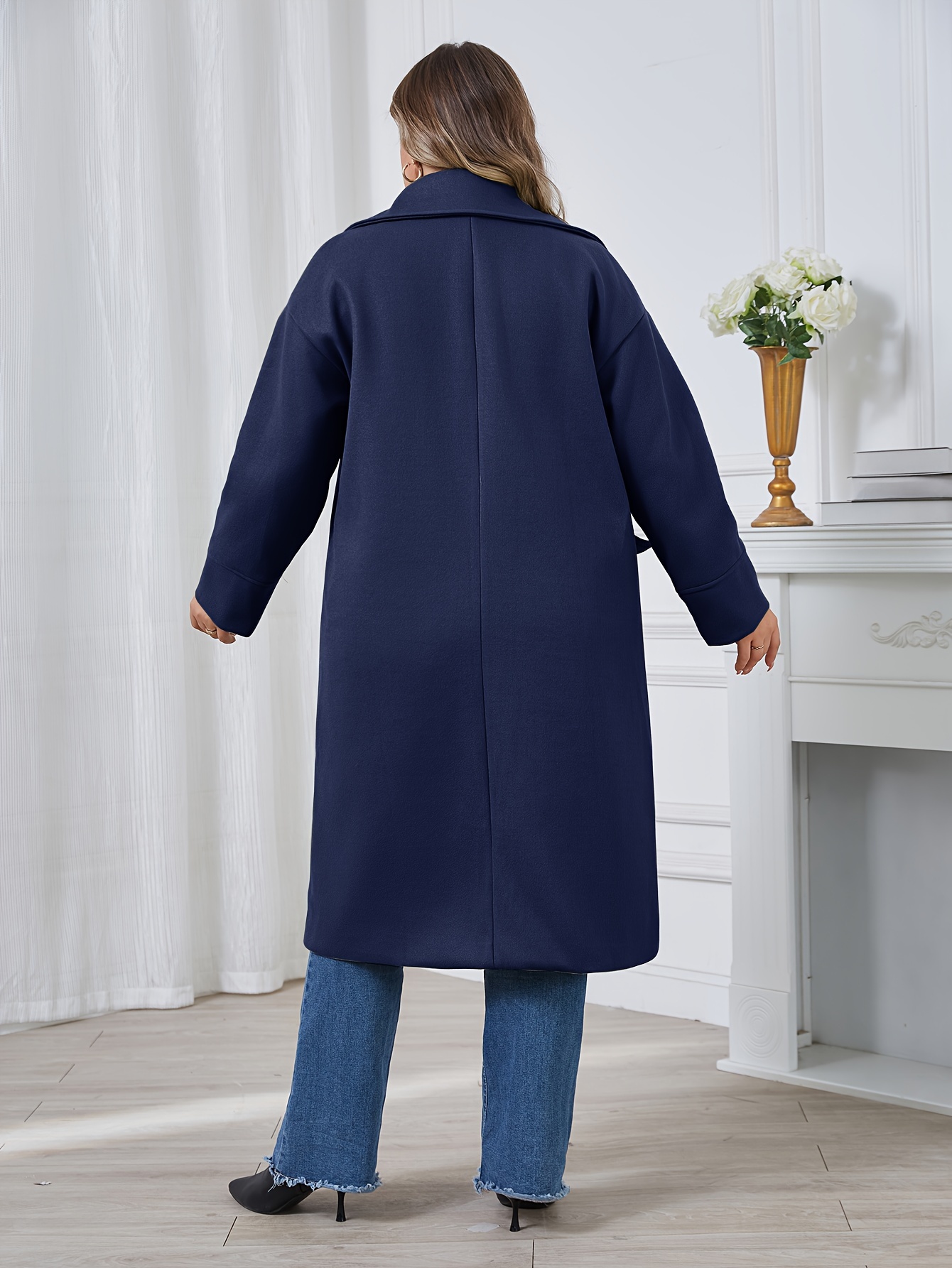 Navy blue clearance longline coat