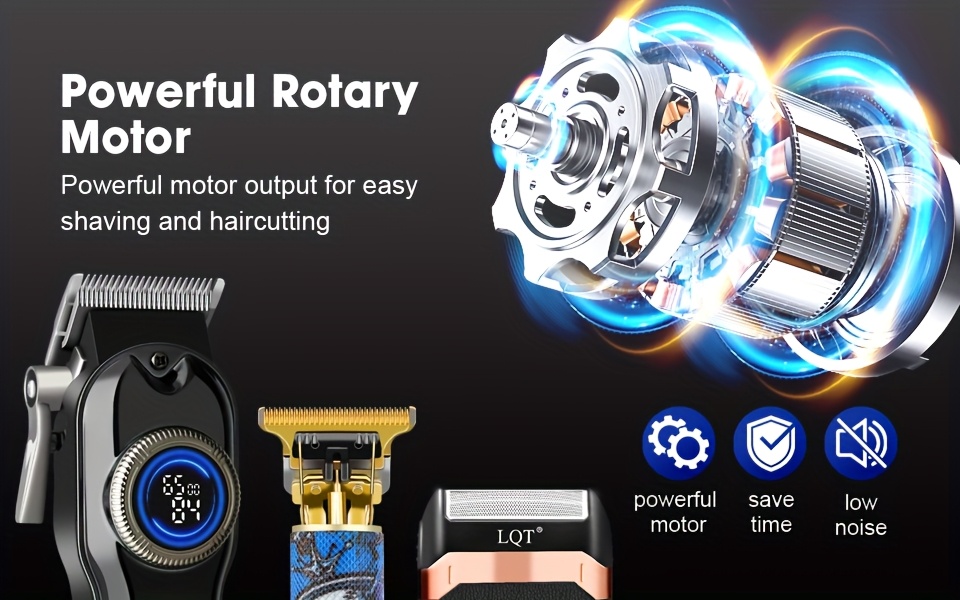 LQT 1pc/2pcs/3Ppcs Electric Hair Clipper Set/Designed for Men/Unique Graffiti Style/Men'S Grooming Set/Beard Trimmer And Shaver/Portable Home Haircutting Tool/Men'S Gift/Father'S Day/Birthday Gift/Christmas Gift, Hair Clipper For Men