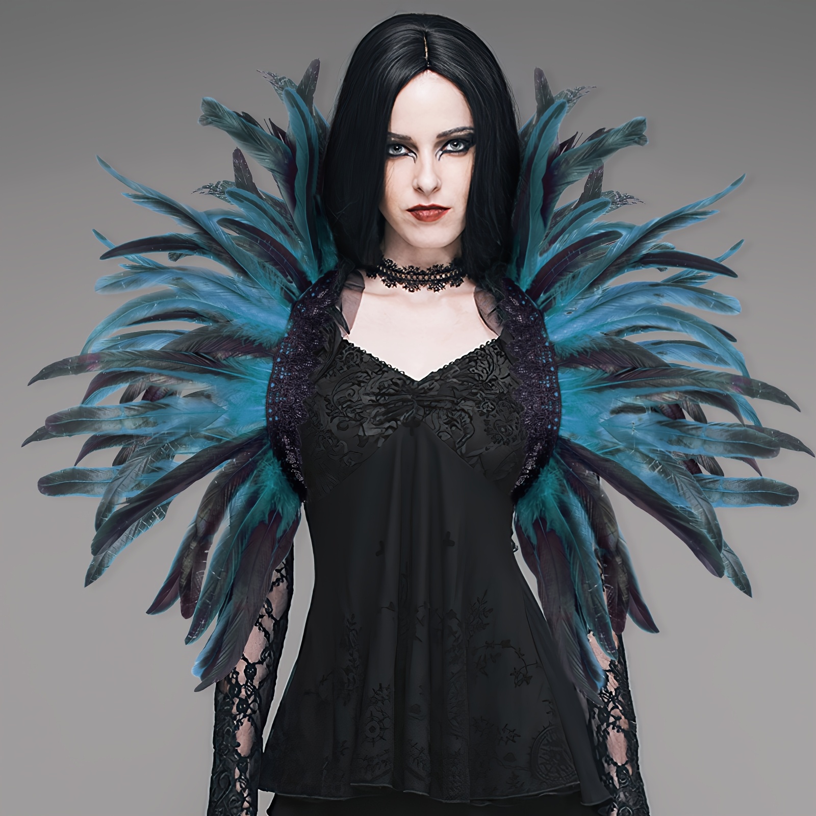 black feather shawl