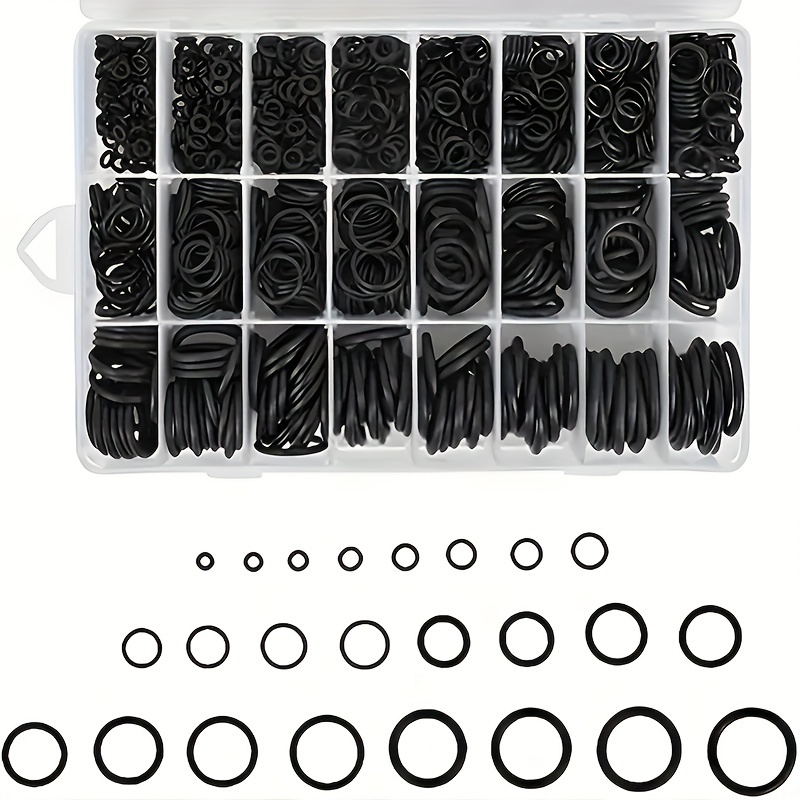 

1200pcs Nitrile -ring Kit, 70a Durometer, Round Section, Synthetic Rubber Gasket Assortment, 24 Sizes For Pressure Washer, Plumbing, Air & Gas Seals, Heat & Oil Resistant, Industrial Gasket Set