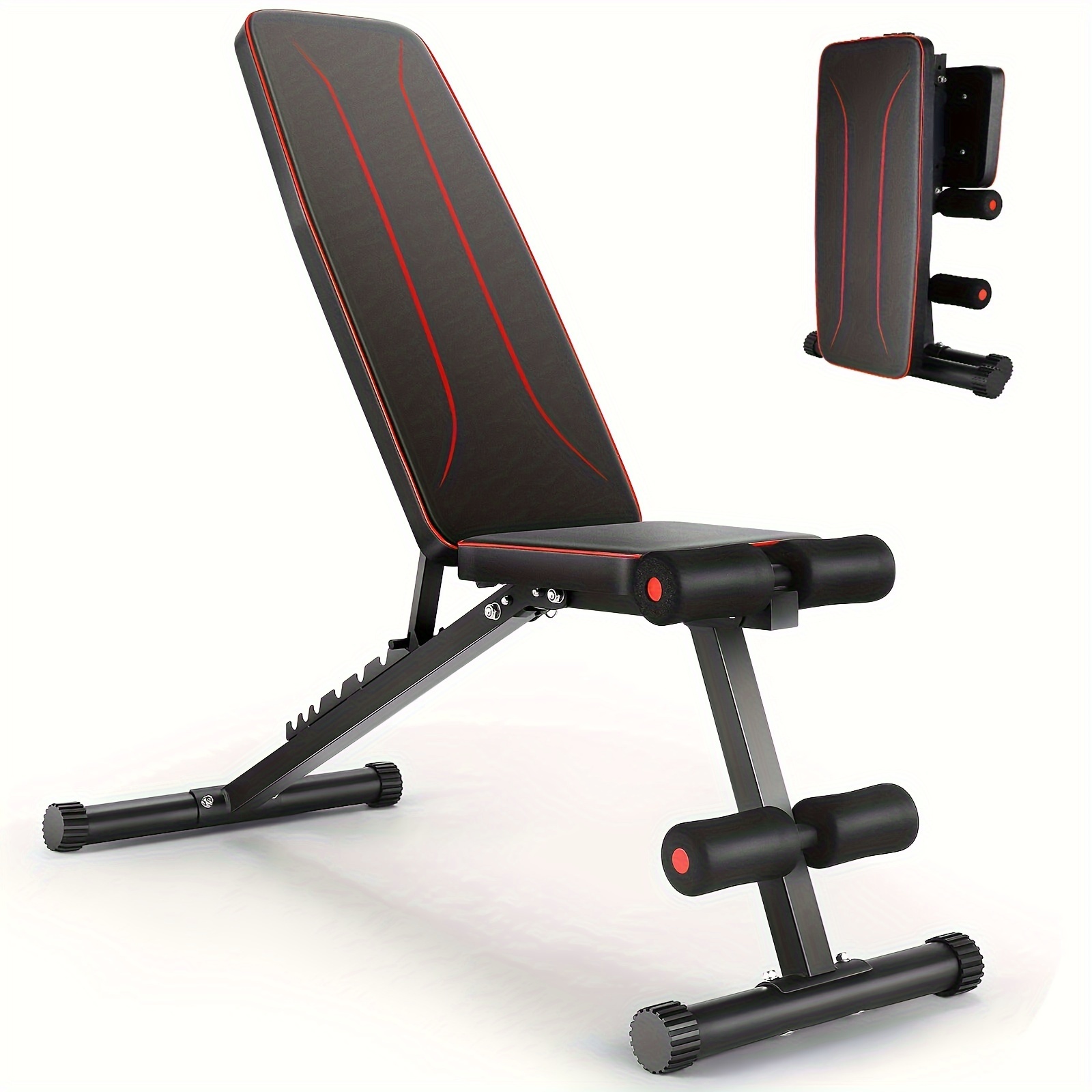TEMU Foldable Weight Bench For Home Gym, Workout With Fast 8 Adjustable Backrests, Incline & , Home Gym Full Training