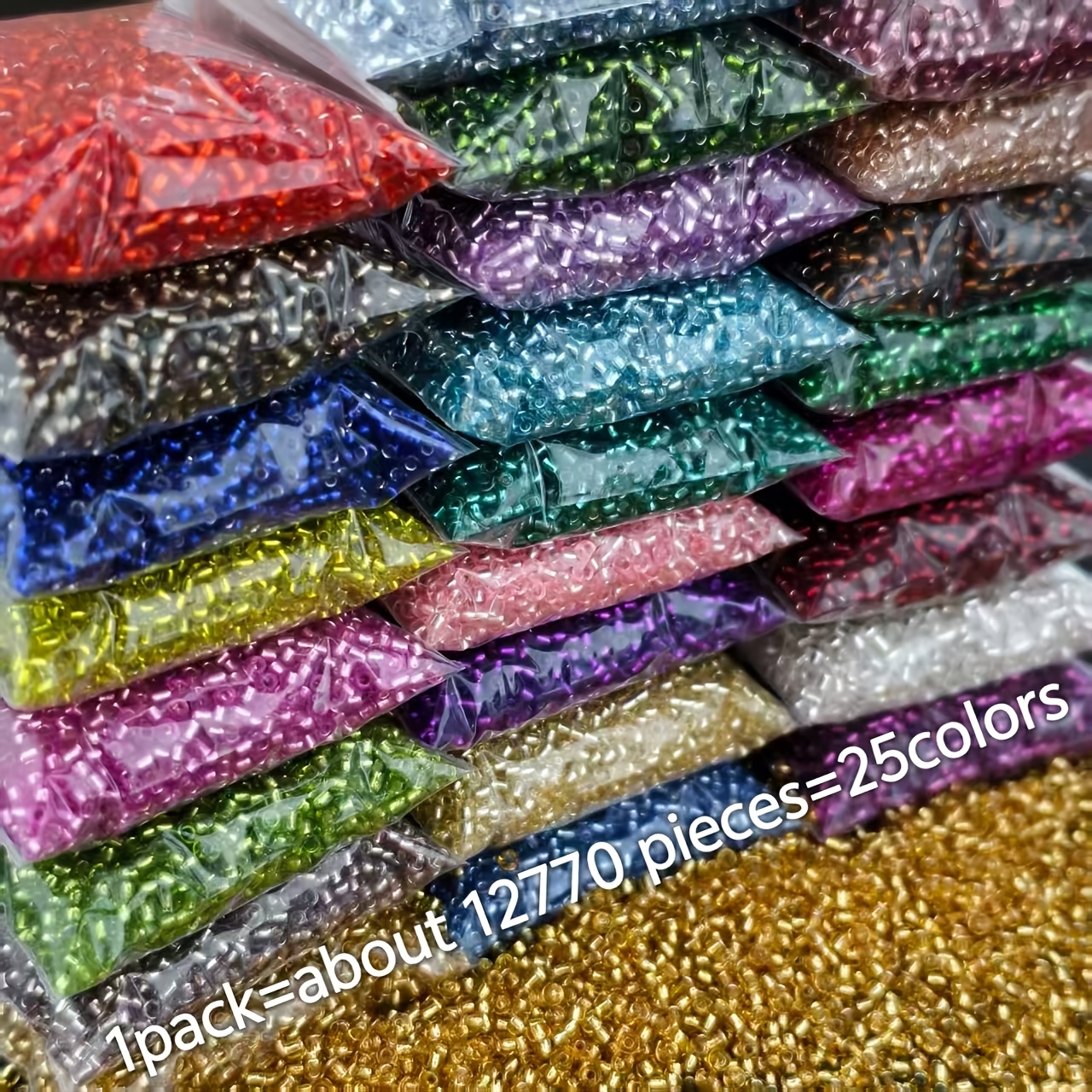 E-shop 12770 Stück 2mm Gradient Glas Perlen 25 Lebendige Farben Runde Perlen Lose Perlen Set für Handgemachte Perlenarmbänder, Ohrringe, Halsketten,