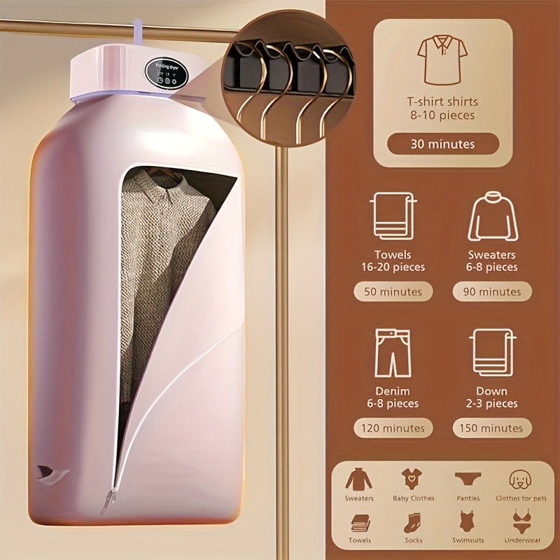 TEMU Portable Dryer, Clothing Dryer, Mini Dryer, Business Travel Dryer, Rv, Home Dormitory, Suitable For Various Occasions, Can Quickly Dry Clothes,