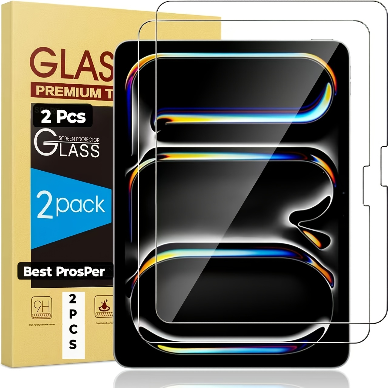 E-shop 2 Stück Tablet Displayschutzfolie Passend für iPad Pro 13 Zoll M5/M4 (8./7. Generation, 2025/2024), Hochauflösende Transparente 9H