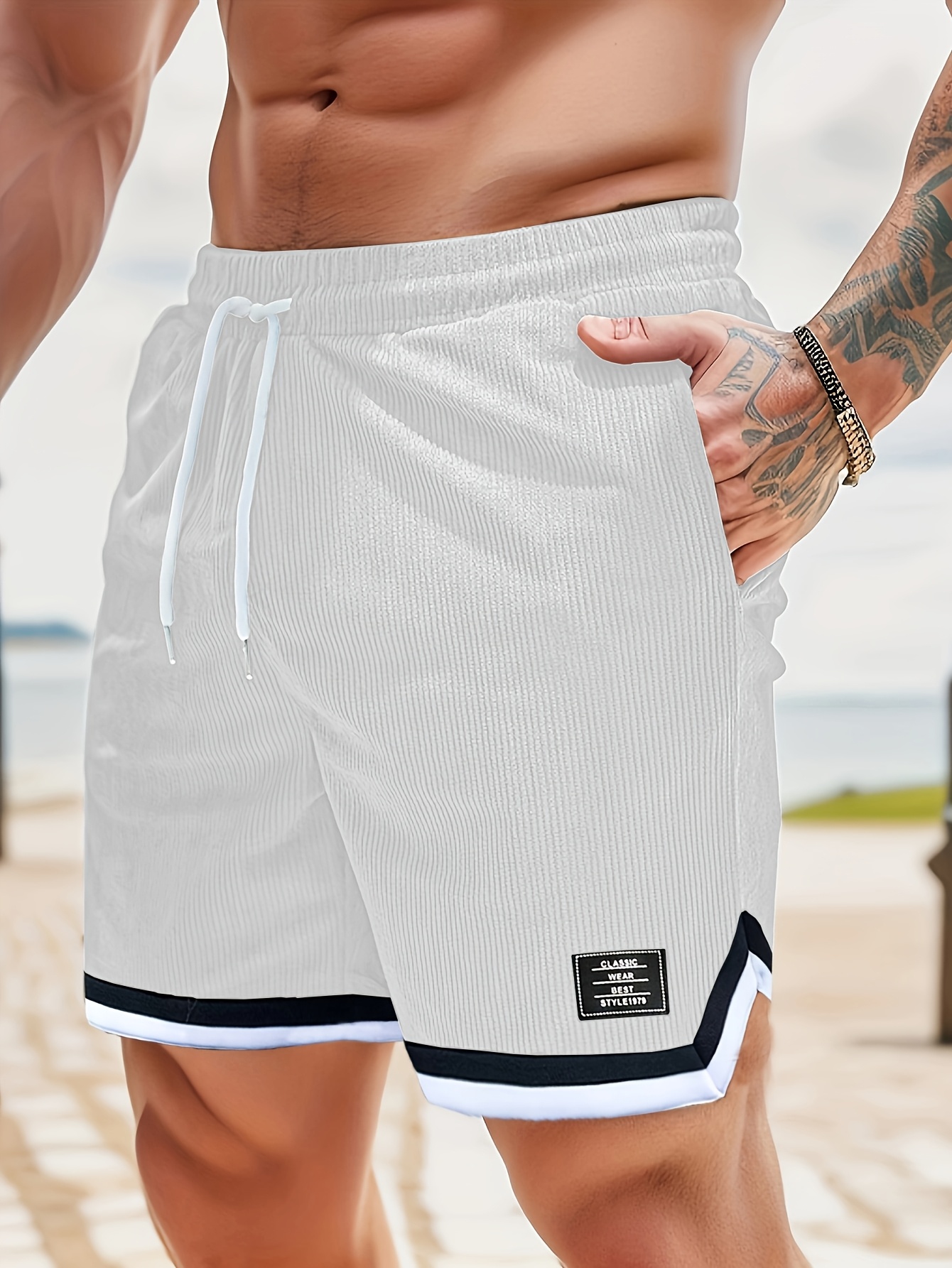shorts deportivos casuales hombre cinturilla ajustable Temu Peru