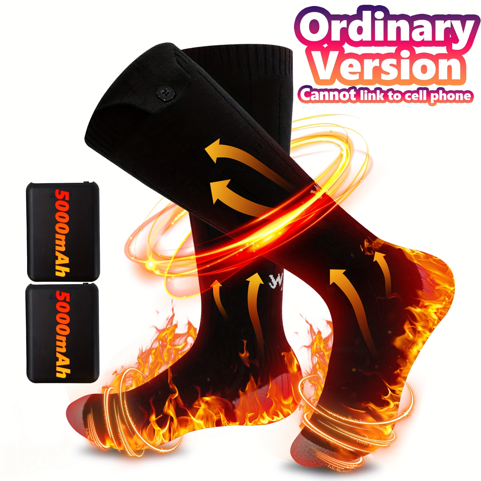 Chaussettes Chauffantes Rechargeables - 5000 MAh - 3 Niveaux - Contrôle Par App - Unisexe - 4