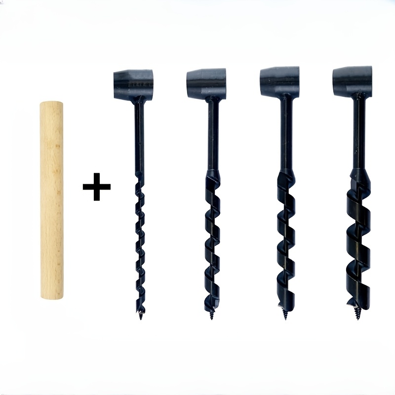 5pcs heavy duty hand drill bit set with drill all purpose metal drilling kit for tree wood board drilling outdoor survival   building hand kit for deep hole drilling compatible with Product details 1