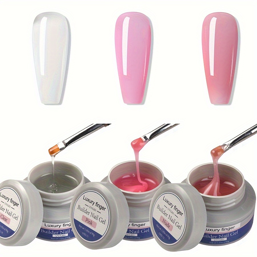 Luxury Finger Builder Nail Gel Clear Nude Uv/led Hard Temu