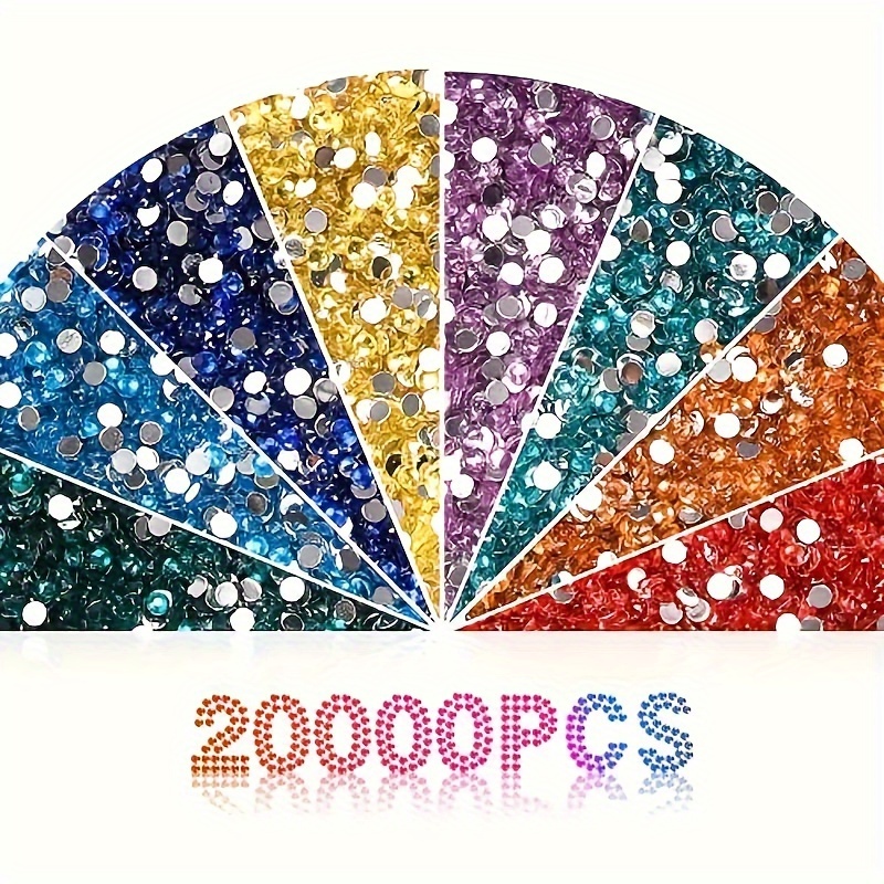 

20,000pcs 5d Diamond Painting Beads, 20 Colors, 20,000pcs Round Flash Diamond Drill Bits, Drill Bits For Diy Handicrafts, 1000pcs Per Bag