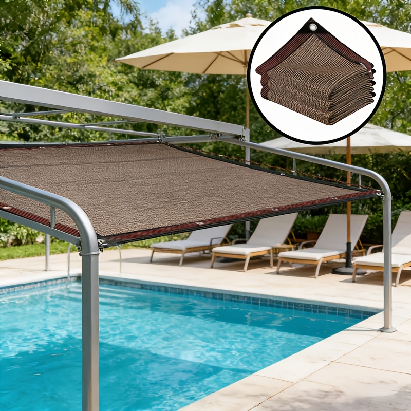 Outdoor Shade Cloth, 90% Brown Shade Net, Suitable for Garden Patios, Plant Shade Sails, Greenhouses, Outdoor Gazebos, and Lawn Shade Cloth. Suitable for Courtyard Plants, Greenhouses, Chicken Coops, Porches, and Dog Houses
