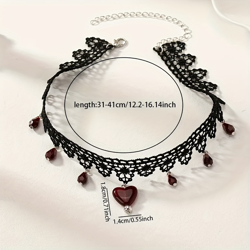 Halloween Sexy Gothic Punk Style Necklace Black Lace Neck Chain Collar