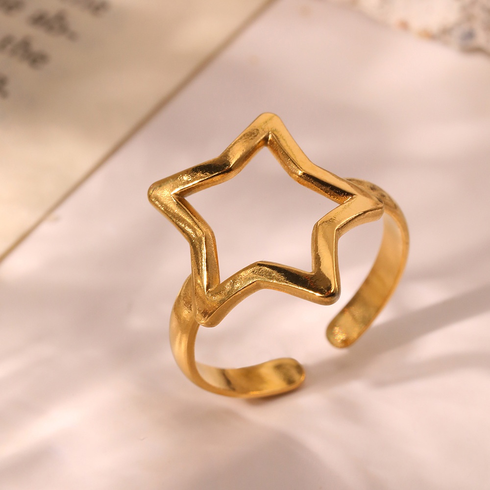 Hollow Ins Japanese And Korean Minimalist Titanium Steel Does Not Fade Ring Jewelry Additions