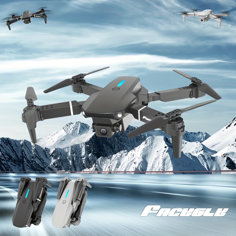 FACEGLE E88 Dron z Podwójnymi Kamerami, Akumulator 500mAh, Pozycjonowanie Optyczne, Start/Lądowanie Jednym Przyciskiem, Maks. Prędkość 4m/s, Wysokość 50m, 480P HD Video, Wi-Fi Sterowanie, Przenośny dla Początkujących do Użytku Wewnętrznego/Zewnętrznego - Idealny na Prezent Świąteczny, Halloween, Dziękczynienie, Nowoczesna Konstrukcja Drona, Wytrzymała Budowa, Mini Dron, Samolot Modelowy