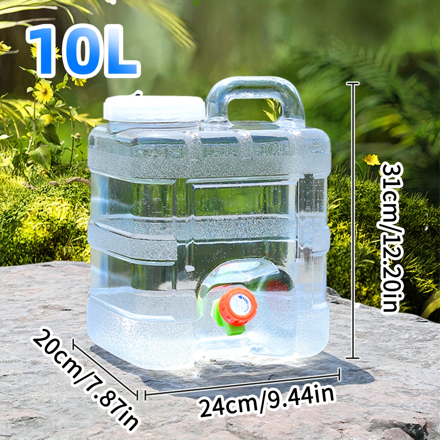 Image of 3-28l Transparent Square Water Container W/ Faucet - Portable Pc Jug | Leak-proof Spigot & Handle | Ideal For Camping, Road Trips, Home, Emergency | Durable Polycarbonate Storage Bucket,christmas