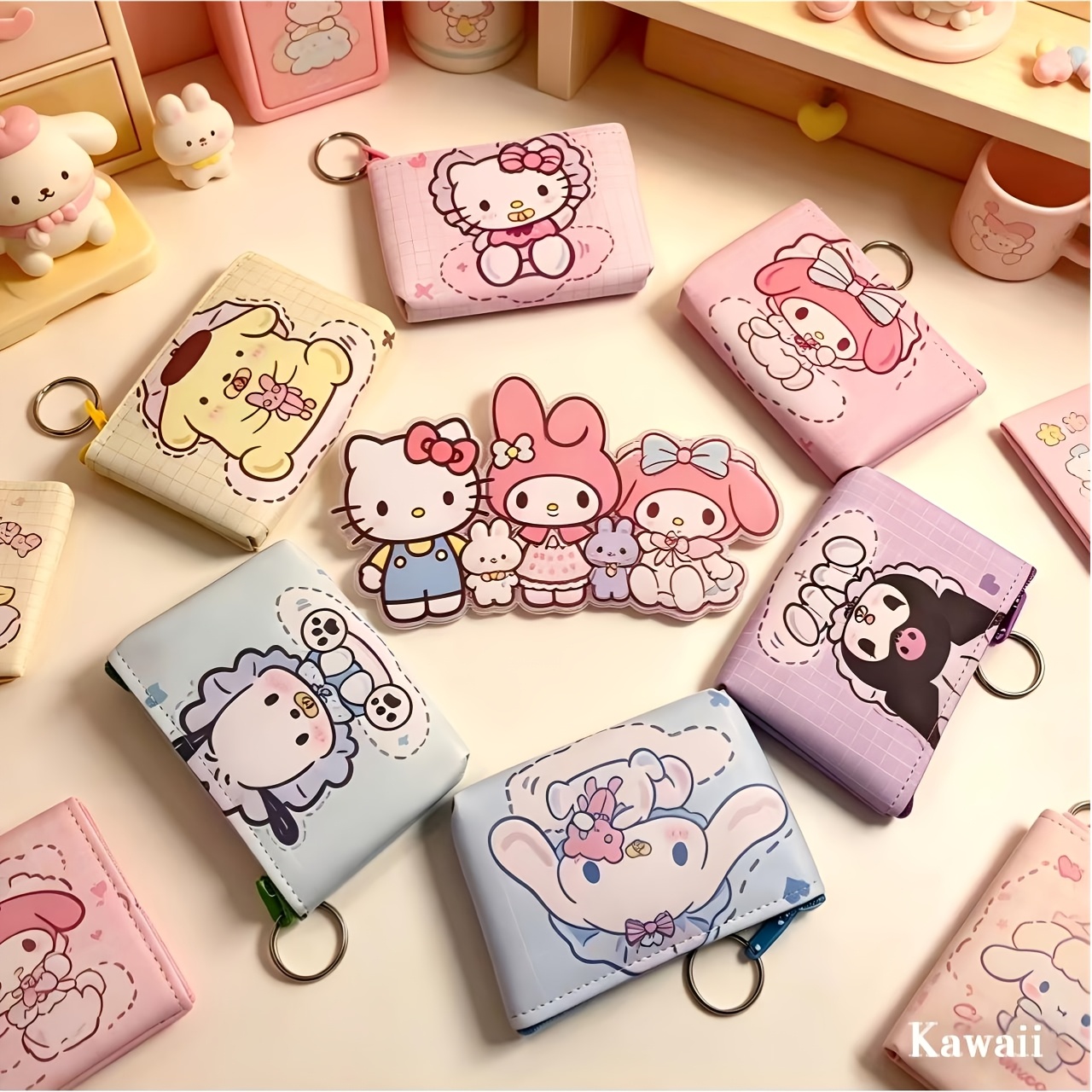 1pc 6pcs   kawaii womens zero wallet cartoon printing fashion cosmetic bag   wallet and student bag with key   coin bag   storage bag   zipper bag for girlfriend and sisters