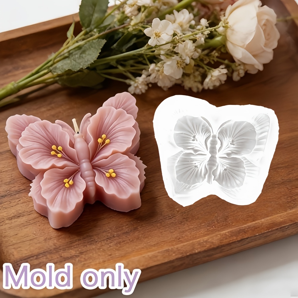 TEMU 1pc 1-cavity 3d Flower Mold Suitable For Candles, Resin, Plaster - Soft Reusable Silicone Molds With Clear Demolding, For Diy Crafts, Wedding,