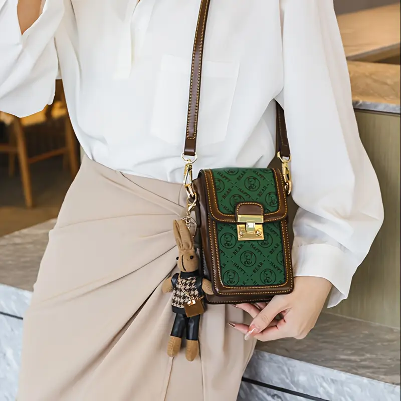 2025 summer new women s elegant animal print synthetic leather crossbody bag - adjustable shoulder strap, magnetic closure, compact phone purse for everyday & special occasions ( ), purse strap crossbody details 4