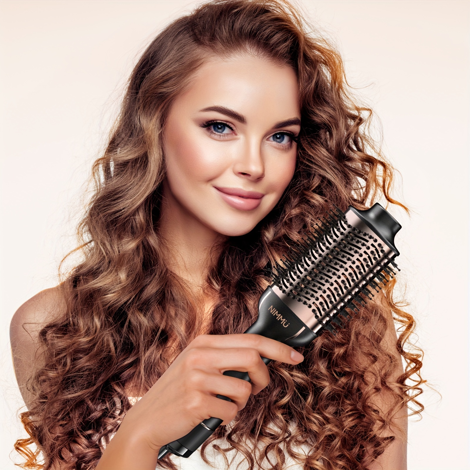 

Round Hair Brush Blow Dryer, Hair Straightener Brush, Professional Salon Hot For Drying Straightening Curling Volumizing Hair, Hair Dryer, Comb And Styler Curly Iron In 1 Tool