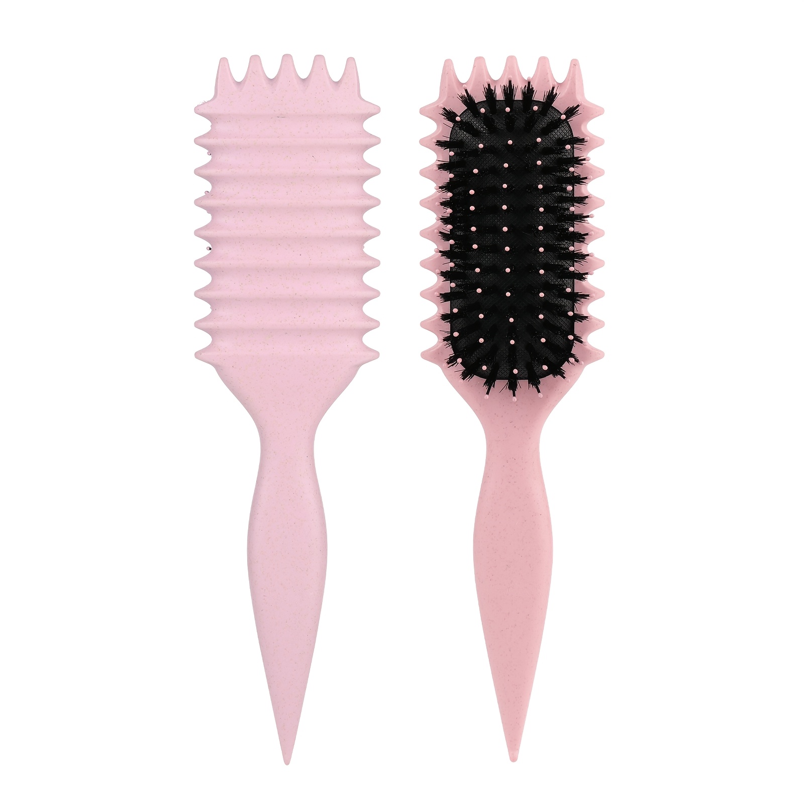 TEMU 1pc Dailygard Multifunctional Hair Styling Brush - Double-sided Detangling Brush With Dense Soft Bristles & Wide Sectioning Teeth, Suitable For