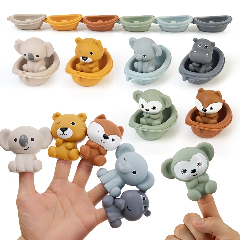Stacked Boat Toys Animals Hands Puppets