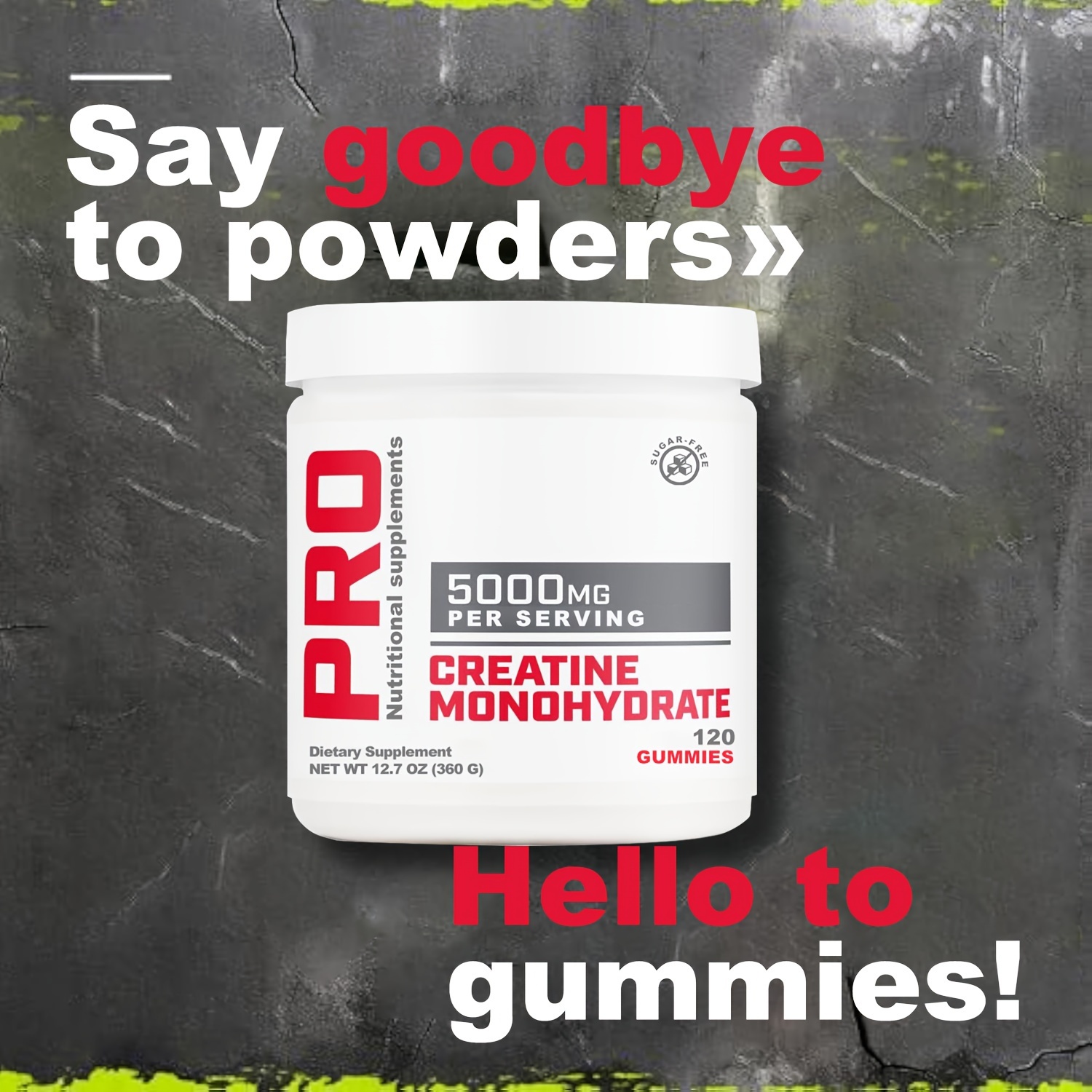 creatine gummies   5g of creatine monohydrate per serving 120 gummies   to powders   artificial colors lowcalorie hello to   easy gummy details 2