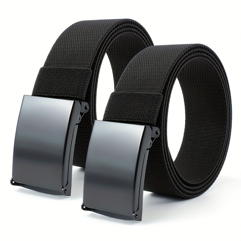 2pcs Elastic Sports Casual Men's Belt, Fashionable Commuter Belt With Cuttable Design
