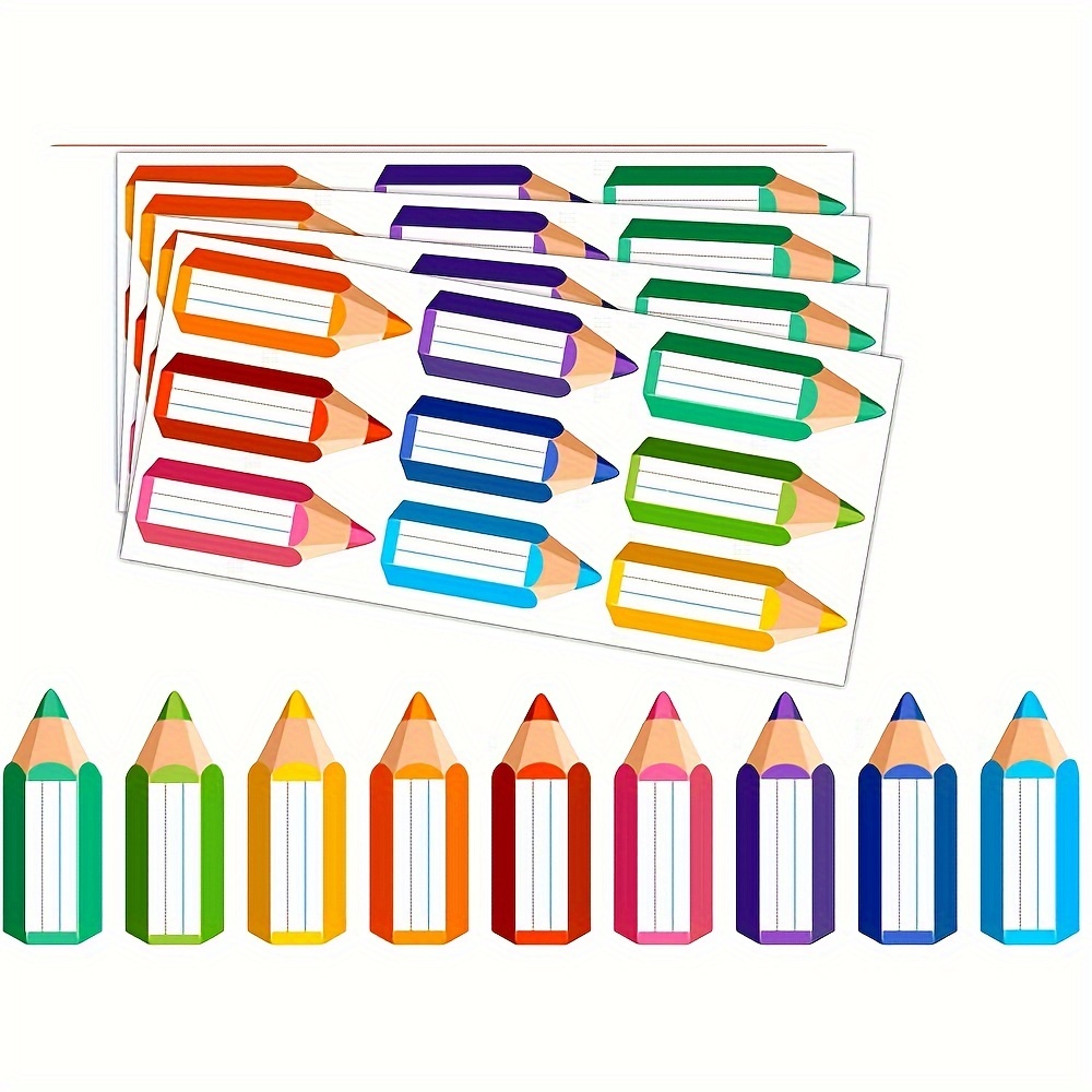 

Colorful Pencil Name Tags - 90 Pieces Of Student Desk Pencil-shaped Classroom Name Plates For Teachers' Supplies