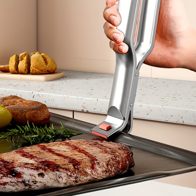 stainless steel heat tongs non slip high temperature oven tray clip electric stove plate and dish clip cooking tongs kitchen gadget latest thickened stainless steel heat tongs with non slip pad heat bowl and dish holder kitchen utensil for Product details 0