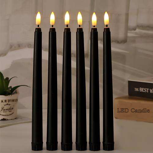 3pcs or 6pcs flameless led tea light candles with long stick flame effect suitable for halloween christmas weddings birthdays plastic tube lights no outdoor decorative lighting christmas decor