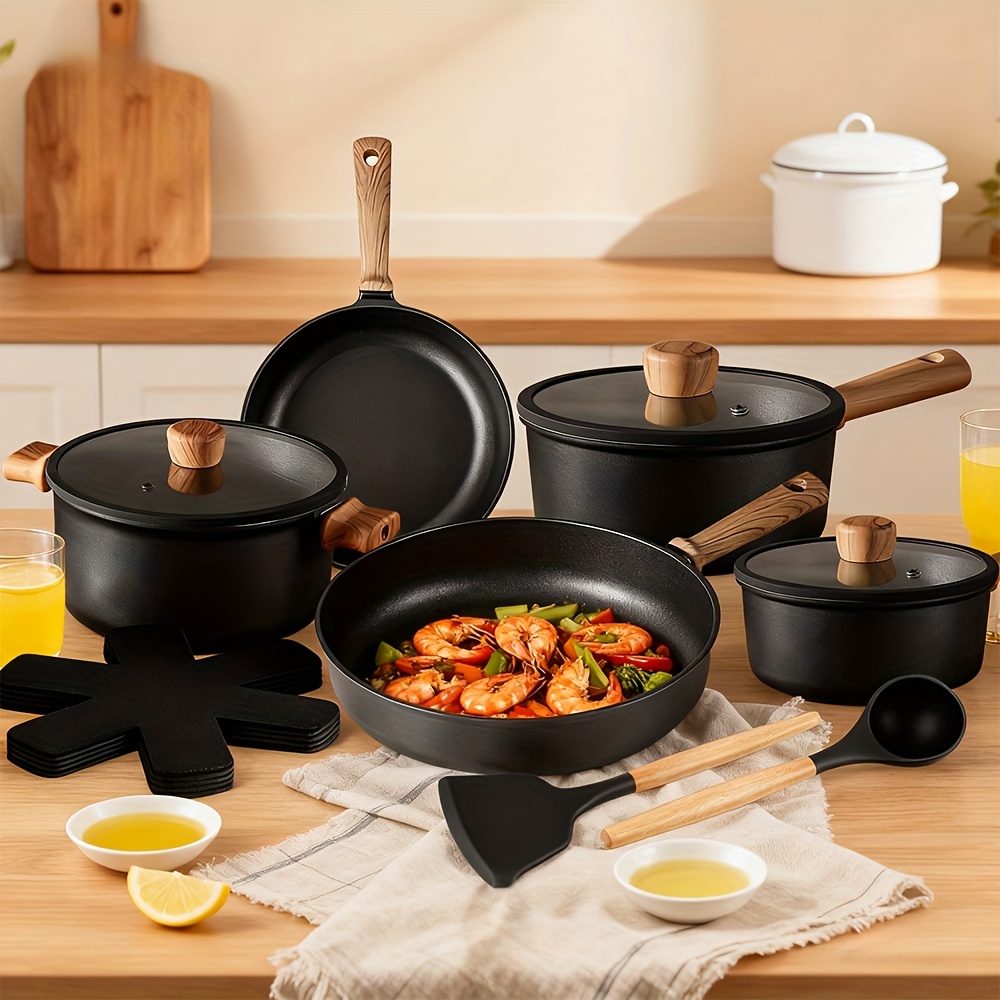 14 delars nonstick köksset med stekpanna grytor och - Temu Sweden