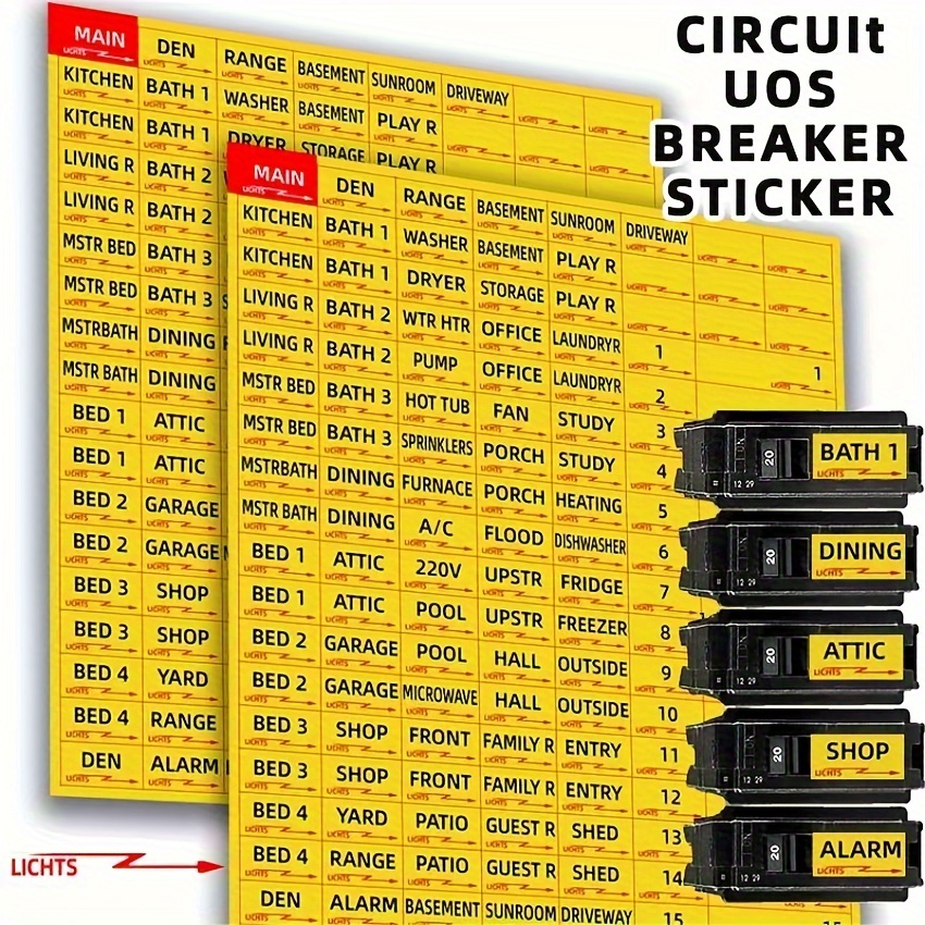 

- Labels - 1pc, Electrical For Organization & Mispress Prevention