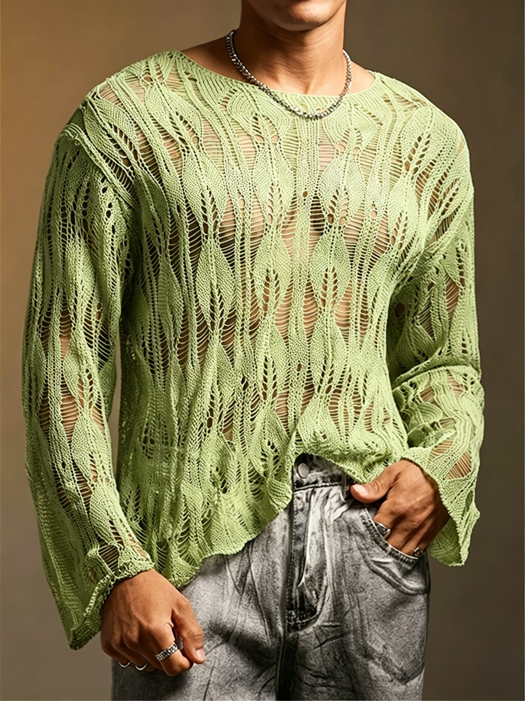 Men's Stylish Versatile Knitted Long-Sleeve Pullover