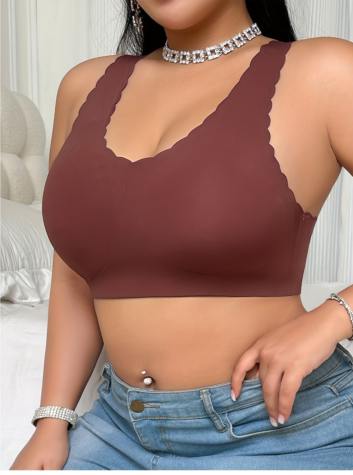 Plus size traceless push up and anti-sagging wireless bra anti-slip bra women breast holding comfortable breathable top Truss chest pad beauty back Vest Women