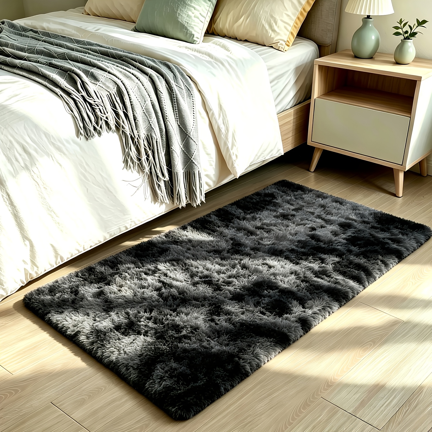 TEMU 1 Tappeto in Peluche Tie-Dye per Camera da Letto, Tappeto in Peluche per Comodino, Soggiorno, Tappeto per Tavolino da Caff癡