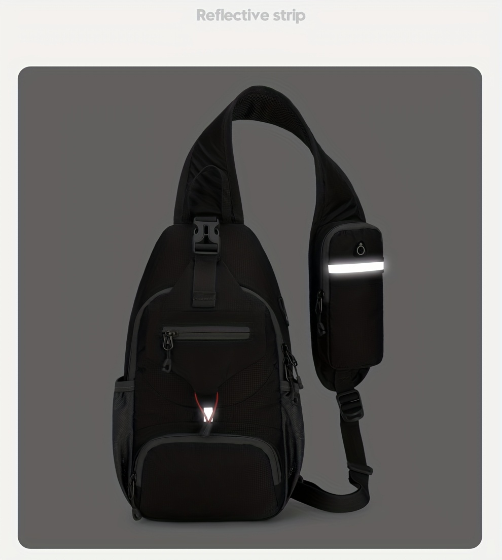 [Multi-Functional Crossbody Bag] Multi-Functional OGEHUAFEE Women's Lightweight Crossbody Bag | Adjustable Chest Pack with Multiple Compartments, Durable Nylon for Outdoor Travel, Hiking & Daily Use, Sporty Design Black/Blue/Army Green, Fashionable Accessory, Bungee Cord Attachment