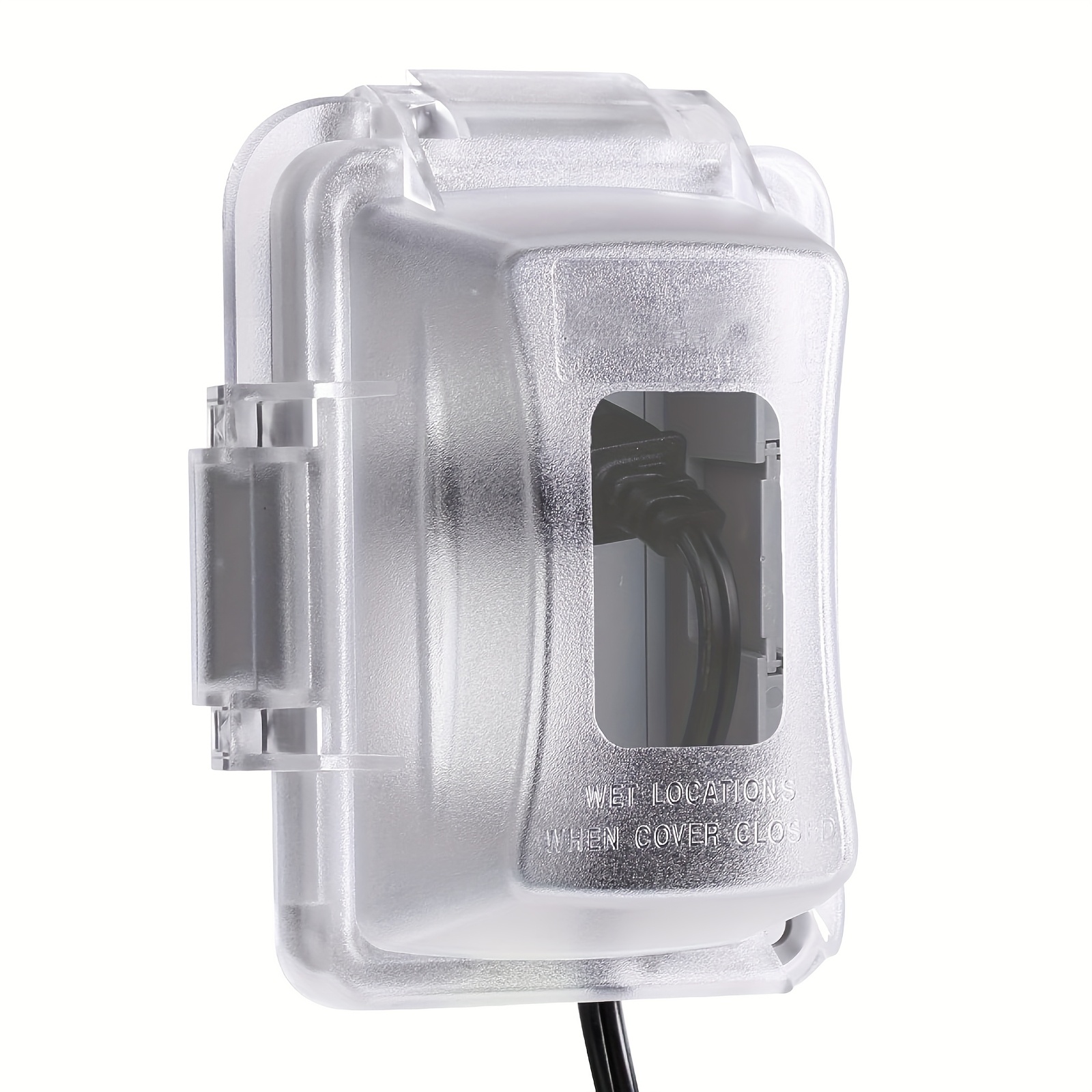 TEMU Cache de Prise Électrique, 1-Gang, Cache de Prise Extérieur, Cache de Réceptacle Extérieur (Transparent)