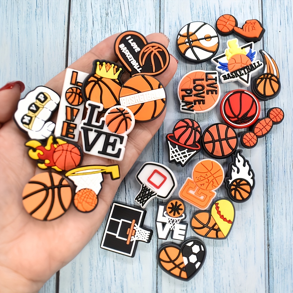 

15pcs Basketball Shoe Charms Set - Plastic Sports Sneaker Accessories For Fans And Athletes - And Basketball-themed Decorations For Casual Footwear