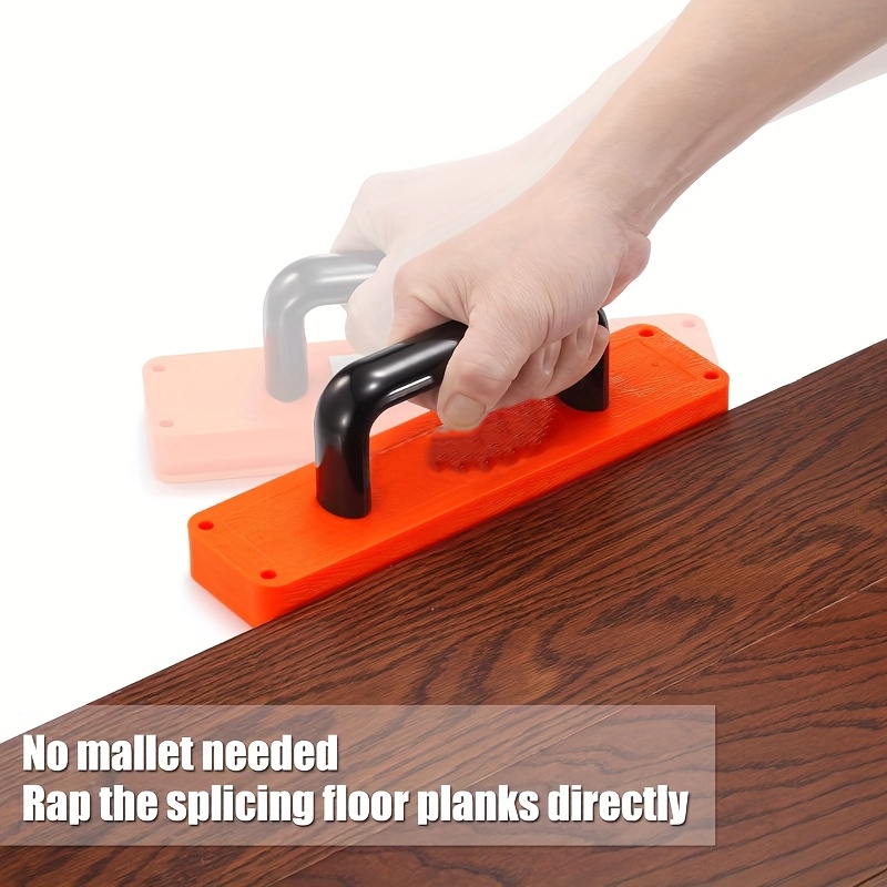 TEMU Laminate Flooring, Composite Flooring Installation Auxiliary Tool Orange Tapping Block With Handle Can Fit The Floor Edge
