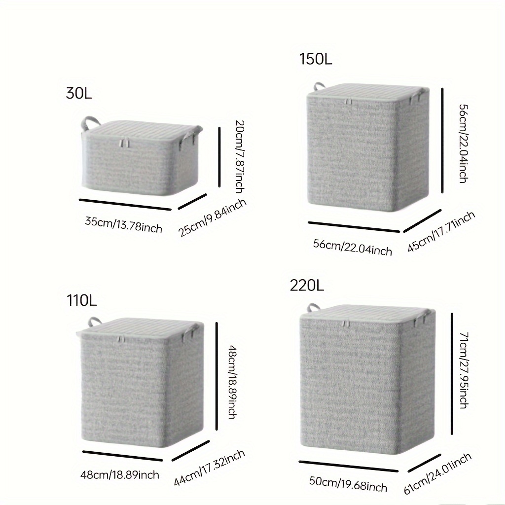 TEMU Set Of 2 Storage Bags For Clothes, Ideal For Moving And Organizing Quilts, With Space For Bedroom Use, Under-bed Storage