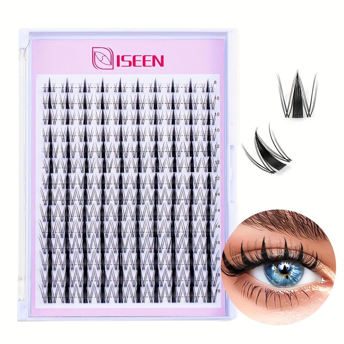140pcs Fairy Eyelash Clusters 8-18mm , Cartoon & Thin Invisible Lash Strips, Eyelash Clusters Wet-look Diy Eyelash Extension, Use, Women's Eye Makeup, D, Beginner Friendly, Reusable