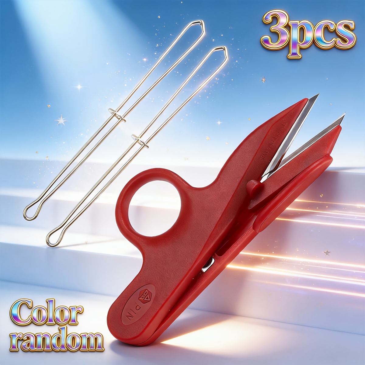 TEMU Colorful Finger Protection Yarn Scissors, Cross Stitch Handmade Thread End Small Scissors, Household Plastic Anti-fatigue Yarn Scissors, Fishing