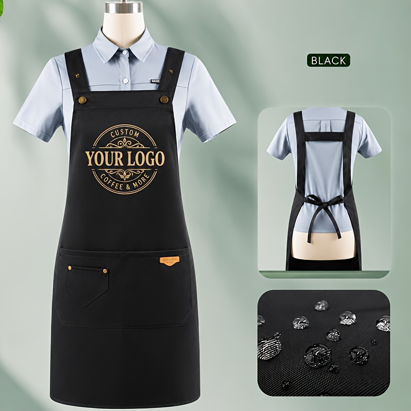TEMU Customizable Logo Apron, Designed For Professional Kitchens, Restaurants, Coffee Shops, And More. Customize Your Apron, . To Cafe,