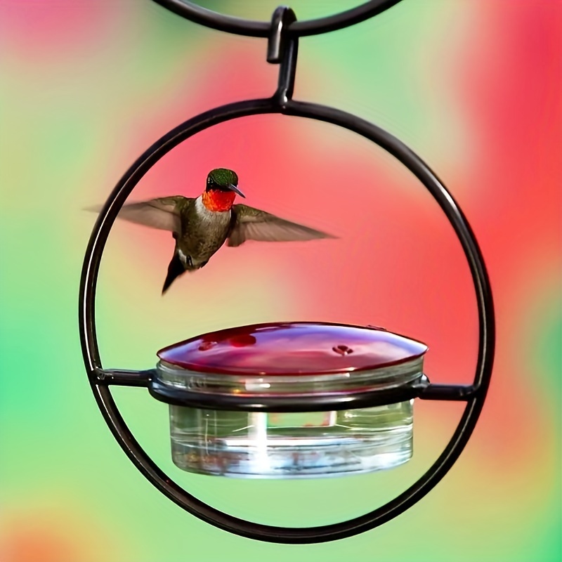 

1/2/3pcs Beautiful Hanging Hummingbird Feeder, Metal Bottle Humming Bird Feeder With Circular Metal Frame And Perch