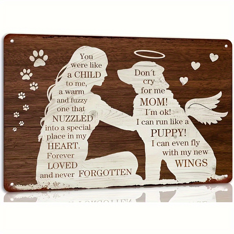 TEMU 1pc Dog Memorial Quote Decorative 8x12 Inch Aluminum Sign - Pet Owners