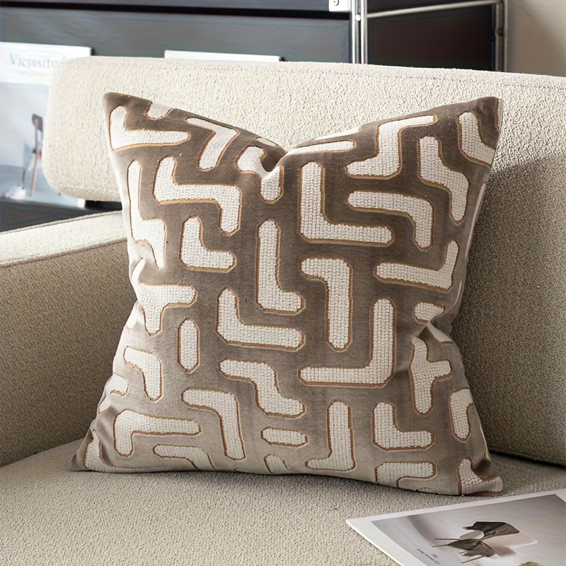 Image of 1pc Geometric Luxury Cushion Cover 45*45 50*50 Room Decor Throw Pillow Cover For Sofa Livingroom Decorative Sofa Pillowcase Bedroom Office No Core