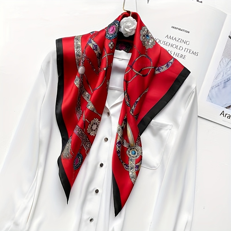 women's polyester scarf vibrant red heart motif Temu United Arab