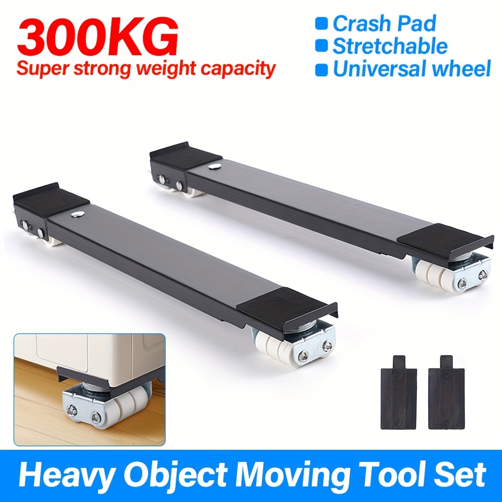 TEMU 360° Разширяваща се апаратура и фурнитура кола с тежко мобилно колело, регулируема основа за перални машини и метална мобилна поставка за