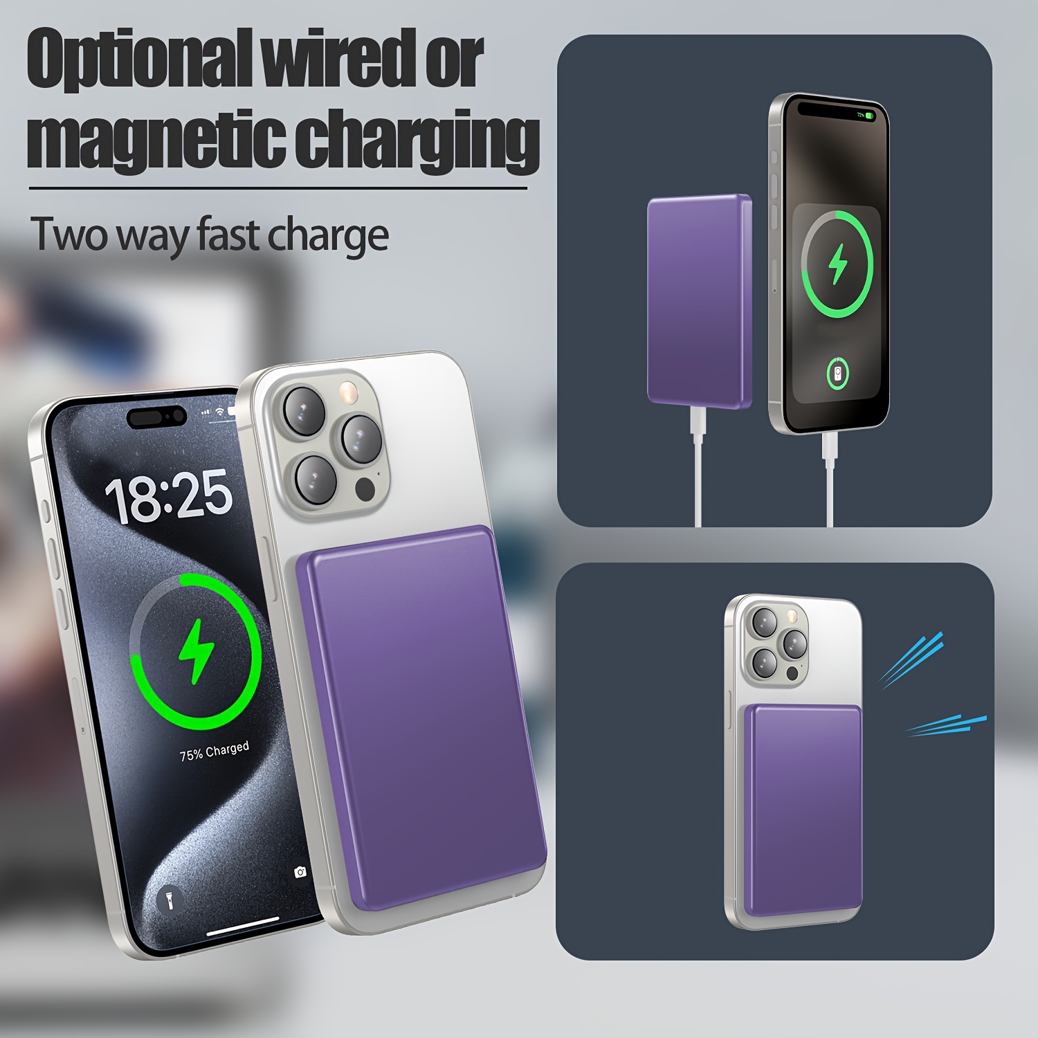 Power Bank MagSafe 6000mAh – Ricarica Wireless Magnetica Per IPhone 12-15, Compatta E Rapida 20W